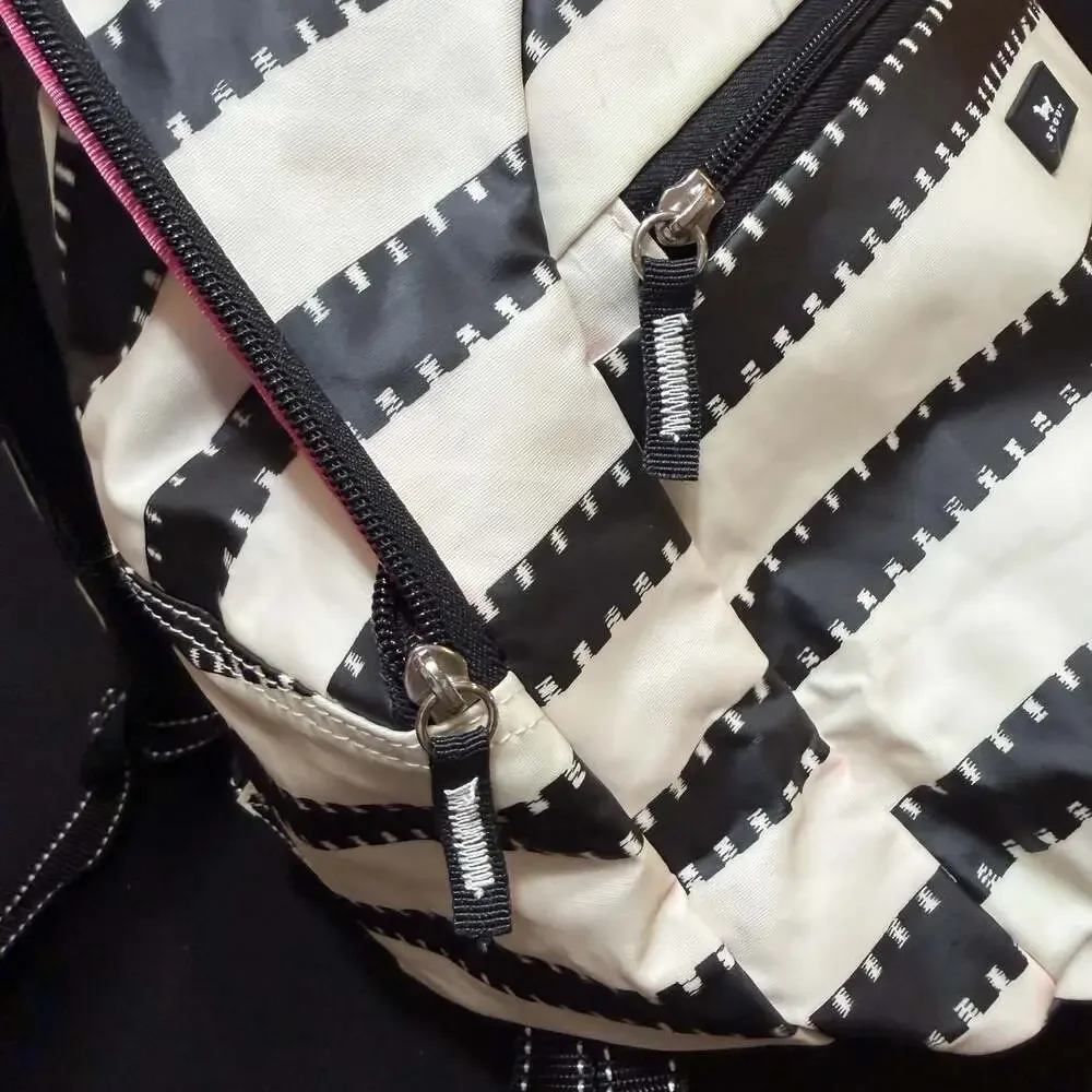 Scout Pack Leader Black & WhiteStriped Nylon Lightweight Backpack